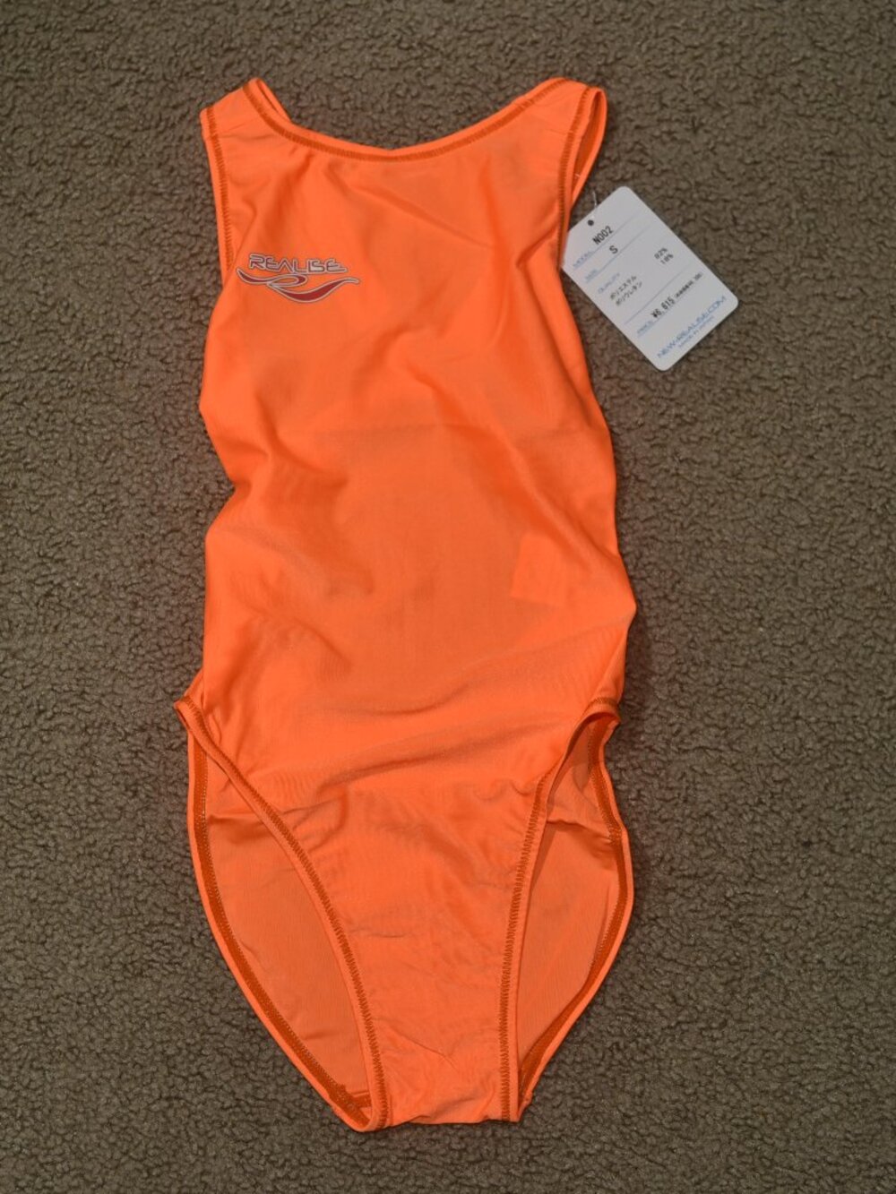 Realise N002 bright orange one-piece swimsuit, Japan size S